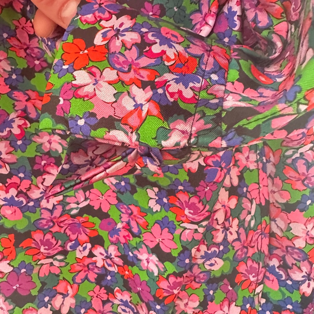Zara Wrap Front Pink and Blue MiniDress with Long Sleeves Side Zip - Picture 8 of 12